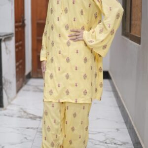 Gul-e-Sherren | Radiant Bloom Embroidered Co-Ord Set | 5-ND-E2P